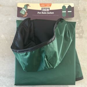 NEW Heart to Tail Green Pet Rain Jacket Raincoat Size L